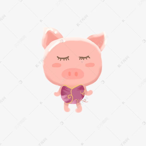 手绘猪猪眯眼插画素材图片免费下载 千库网 