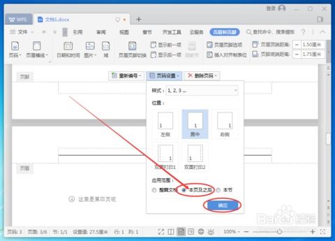 WPS文字怎么从任意页 指定页 给Word设置页码