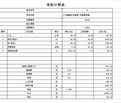 单价计算表怎么做的 