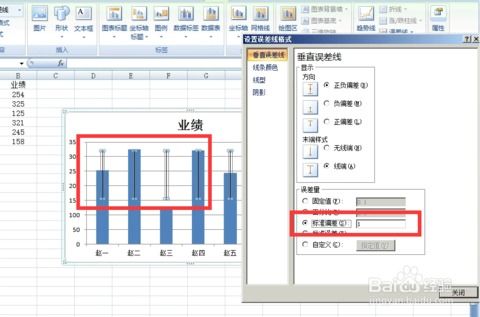 Excel图表如何添加误差线或误差线的种类