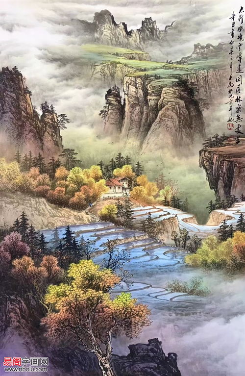 王大为山水画 妙笔生花似云锦 行云流水绕素笺