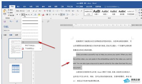 怎么在Word文字下面加双横线 Word文档文字下面加双横线的方法 
