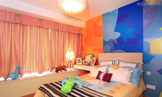 现代简约风格二居室100平米儿童床图片 