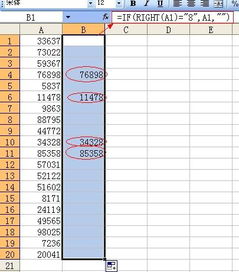 如果我想在Excel中查找车牌尾数为8的车辆信息,应该用什么函数,具体的操作步骤是什么 