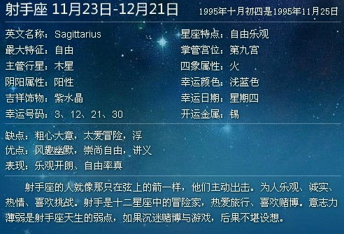 乙亥年 1995 10月初4是什么星座 